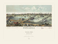 Bird’s-Eye View of Toledo — restored antique panoramic map on cream. Ohio Natural History Series, Plate No. XIII.